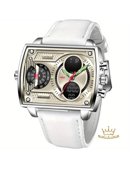 Sciencefiction-Starwar-Chronograph-quadratische-Doppelanzeige-Stoppuhr-Datum-Kalender-fluoreszierendes-Ziffernblatt-wasserdicht-