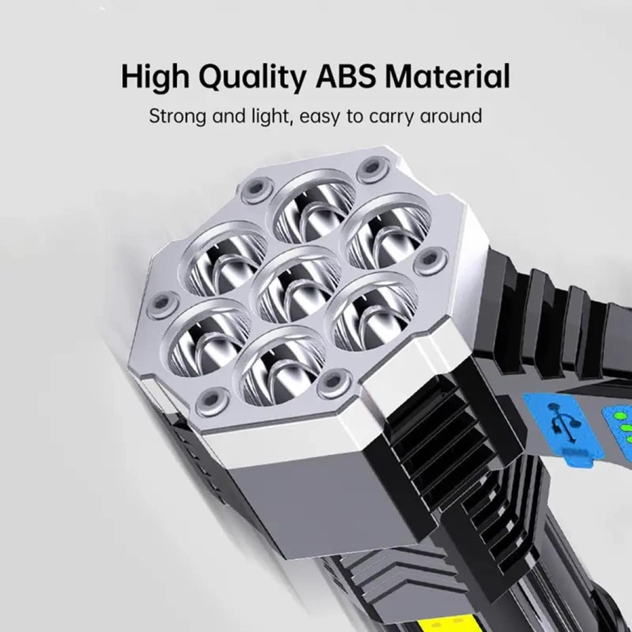 CRAFTMAX-LED-Tiny-Monster-Suchscheinwerfer-Taktischer-Handstrahler-fuer-Weit-und-Fernausleuchtung-mit-Stroboskop-USB-Solar-2