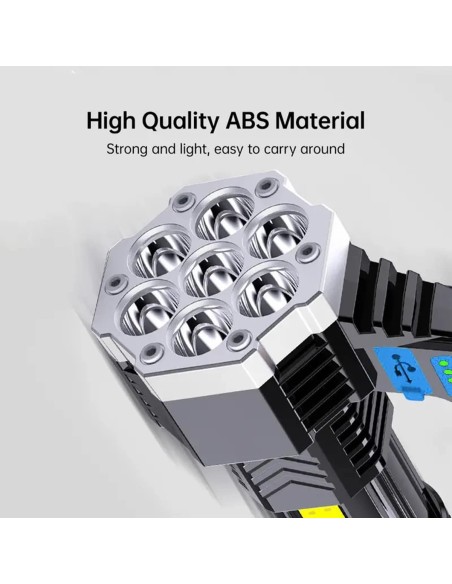 CRAFTMAX-LED-Tiny-Monster-Suchscheinwerfer-Taktischer-Handstrahler-fuer-Weit-und-Fernausleuchtung-mit-Stroboskop-USB-Solar-2