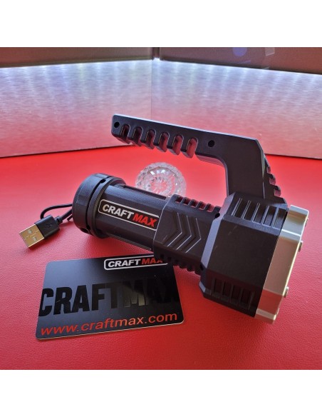 CRAFTMAX-LED-Tiny-Monster-Suchscheinwerfer-Taktischer-Handstrahler-fuer-Weit-und-Fernausleuchtung-mit-Stroboskop-USB-Solar-4