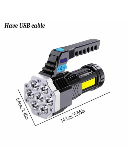 CRAFTMAX-LED-Tiny-Monster-Suchscheinwerfer-Taktischer-Handstrahler-fuer-Weit-und-Fernausleuchtung-mit-Stroboskop-USB-Solar-8