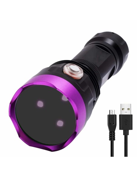 CRAFTMAX-Super-LED-UV-Schwarzlicht-Ultraviolett-UV-395nm-Taschenlampe-ZWB2-Filter-3-Hochleistungs-LEDs-USB-1