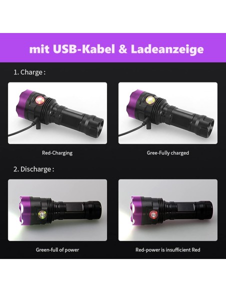 CRAFTMAX-Super-LED-UV-Schwarzlicht-Ultraviolett-UV-395nm-Taschenlampe-ZWB2-Filter-3-Hochleistungs-LEDs-USB-4