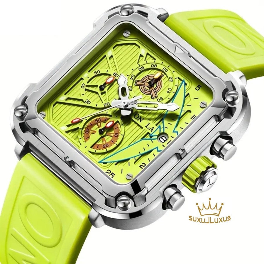 Luxus-Fashion-Business-Herren-Sportuhr-leuchtender-Chronograph-wasserdicht-neongruen-1