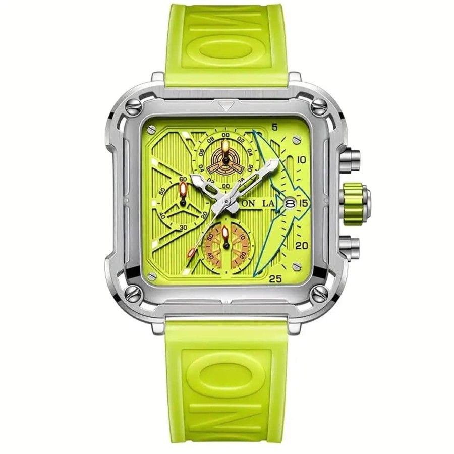 Luxus-Fashion-Business-Herren-Sportuhr-leuchtender-Chronograph-wasserdicht-neongruen-2