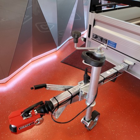 CRAFTMAX-MAXI-1300Kg-Kastenanhaenger-gebremst-35er-ALU-Bordwaende-Front-Heckklappe-abnehmbar-Reling-H-Gestell-2.500x1.400x0.35cm