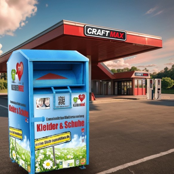 Kleidersammelbox-auf-Tankstelle
