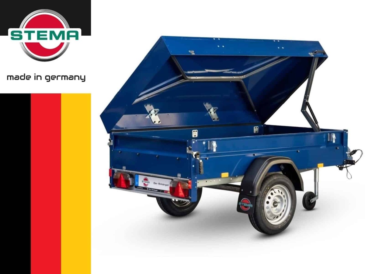 STEMA-titelfoto-Blue-Man-750-Kastenanhaenger-mit-Deckel-ungebremst