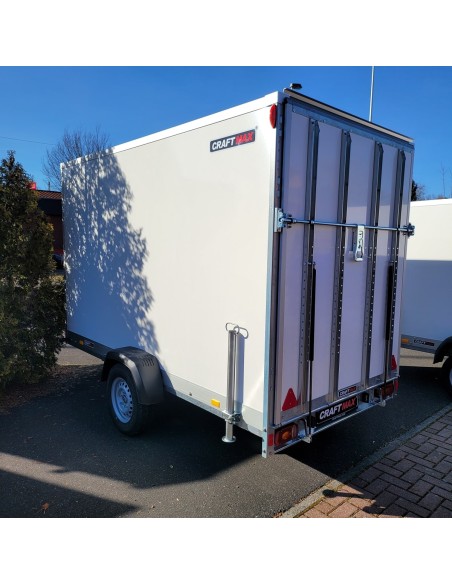 CRAFTMAX-Plywood-1300kg-Kofferanhaenger-grosse-Rampe-Abstellstuetzen-3.05×1.57x1-1