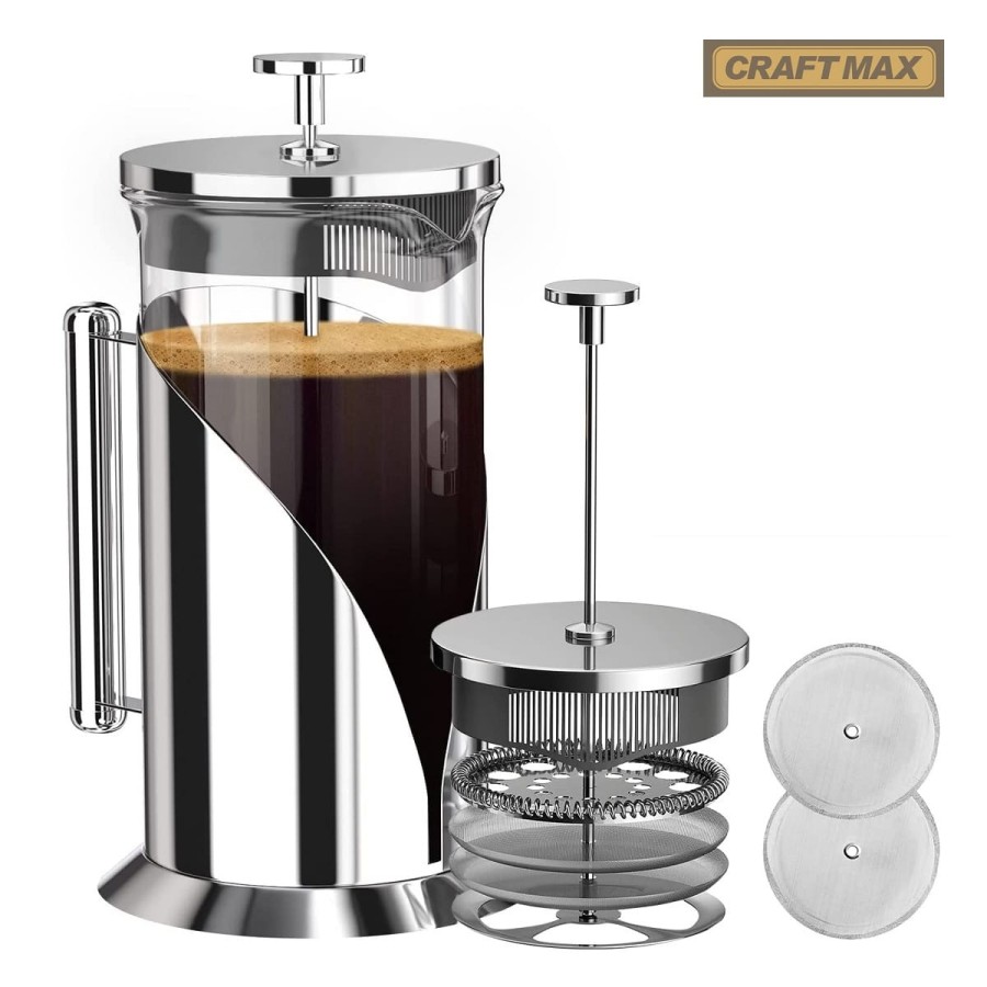 CRAFTMAX-cafe-francais-Pressfilterglaskaraffe-Kaffeemaschine-ohne-Strom-1