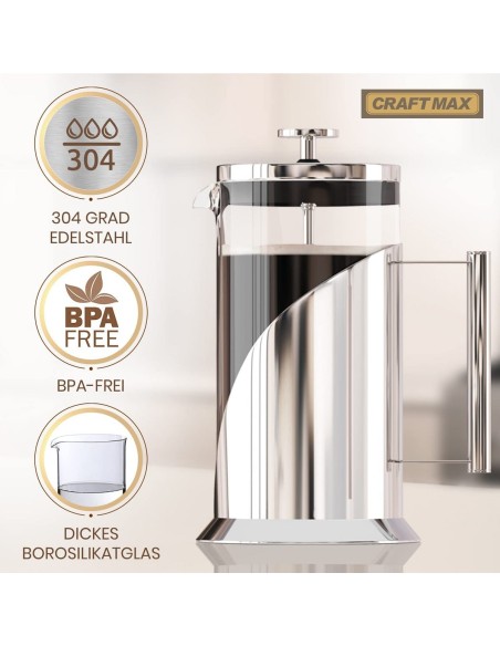 CRAFTMAX-cafe-francais-Pressfilterglaskaraffe-Kaffeemaschine-ohne-Strom-6