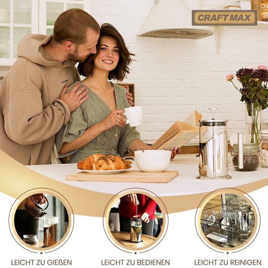 CRAFTMAX-cafe-francais-Pressfilterglaskaraffe-Kaffeemaschine-ohne-Strom-3