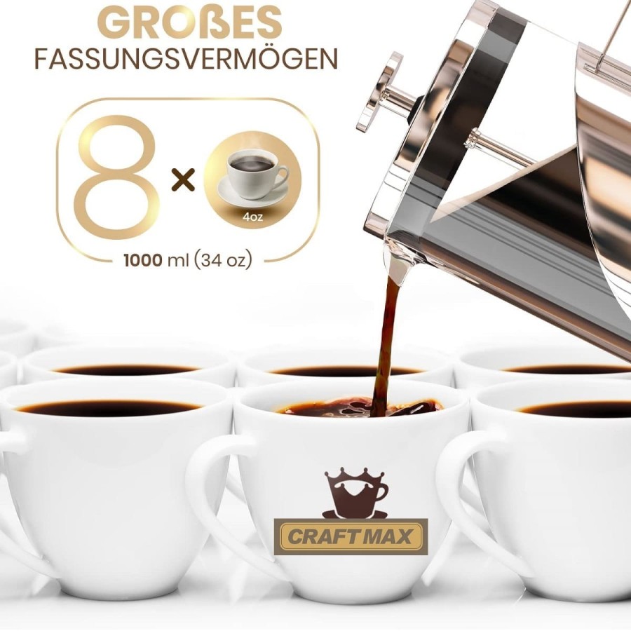 CRAFTMAX-cafe-francais-Pressfilterglaskaraffe-Kaffeemaschine-ohne-Strom-5