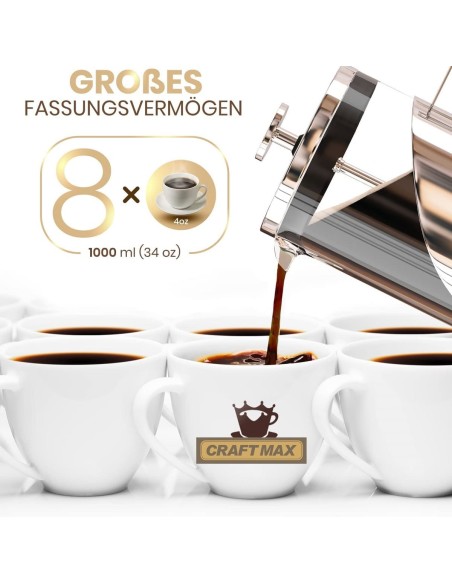 CRAFTMAX-cafe-francais-Pressfilterglaskaraffe-Kaffeemaschine-ohne-Strom-5