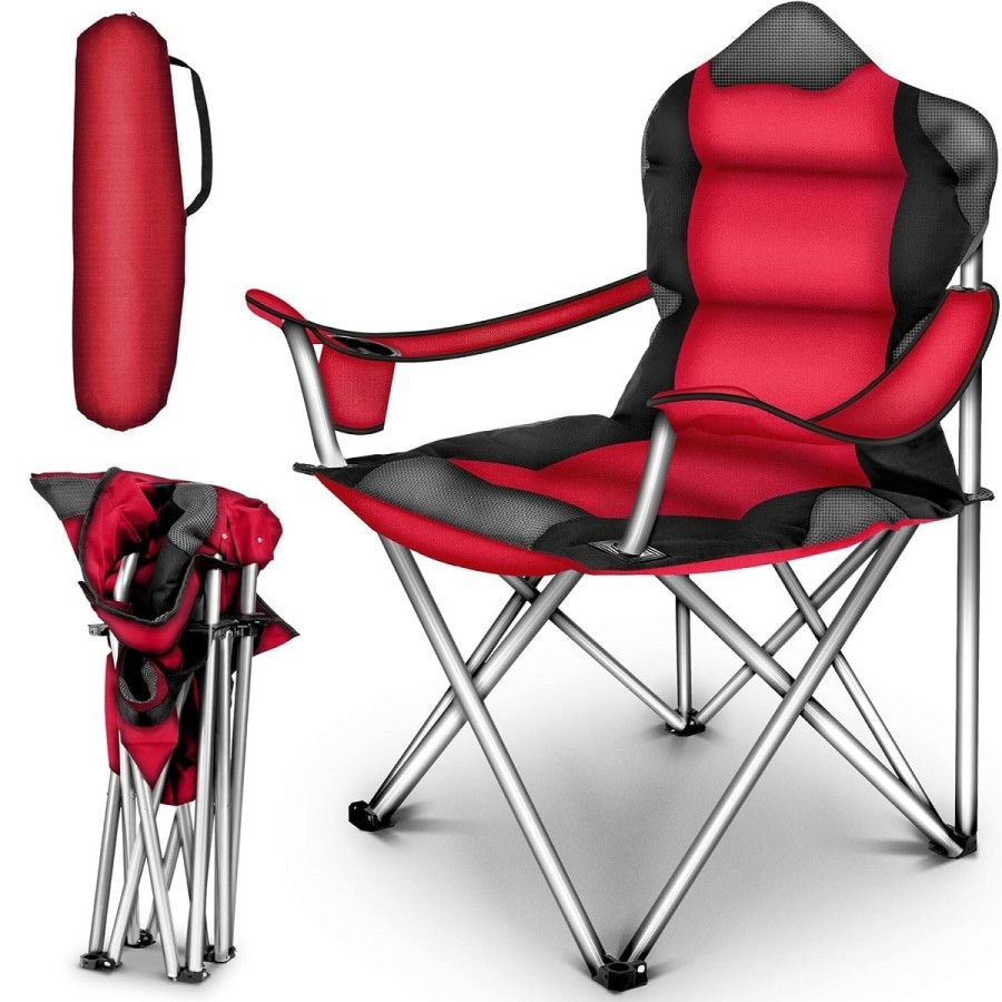 Luxus-Campingstuhl-mit-Armlehnen-und-Getraenkehalter-faltbar-bis-150kg-Angelstuhl-Faltstuhl-Klappstuhl-ot