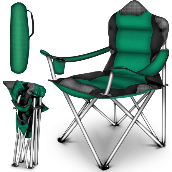 Luxus-Campingstuhl-mit-Armlehnen-und-Getraenkehalter-faltbar-bis-150kg-Angelstuhl-Faltstuhl-Klappstuhl-gruen-4