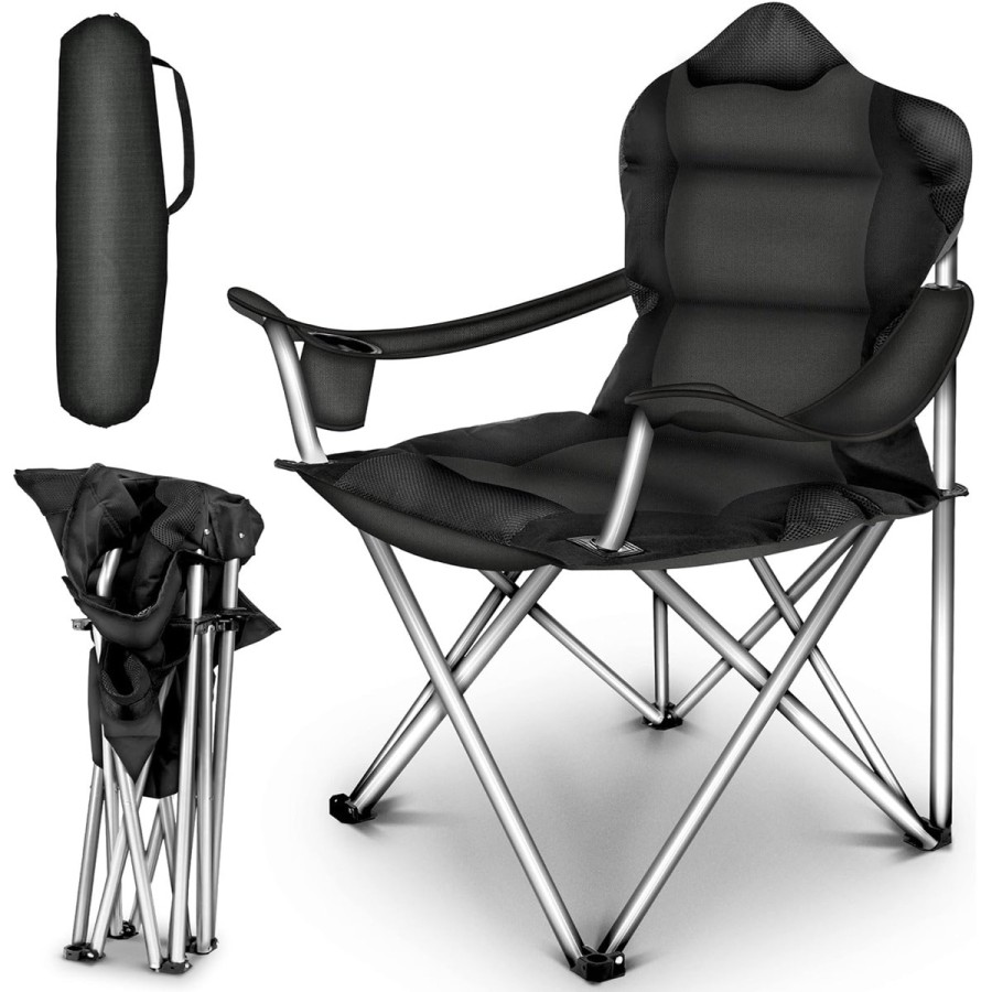 Luxus-Campingstuhl-mit-Armlehnen-und-Getraenkehalter-faltbar-150kg-Angelstuhl-Faltstuhl-Klappstuhl-1