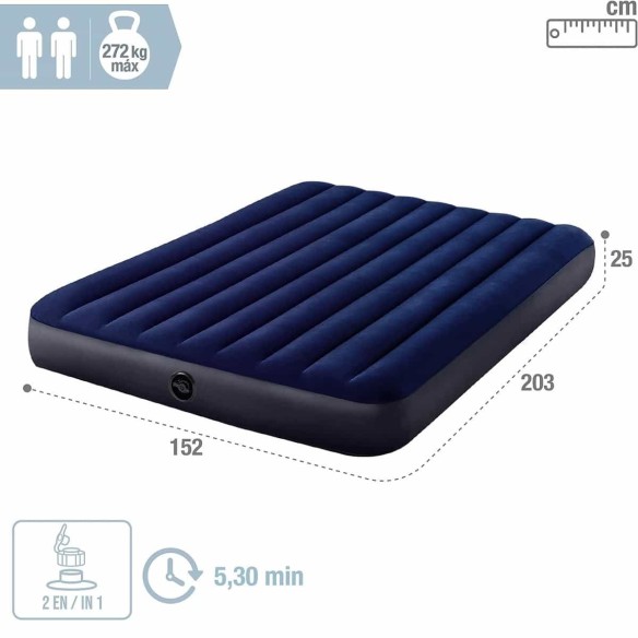 Luftbett-aufblasbare-Schlaf-Matratze-fuer-zwei-Personen-mit-2-Kissen-Luftpumpe-9