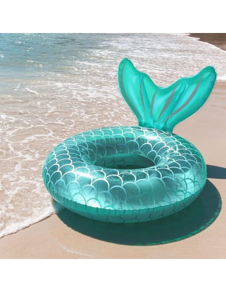 MERMAID-Meerjungfrau-Schwimmreifen-fuer-Erwachsene-aufblasbar-reissfest-sehr-leicht-1