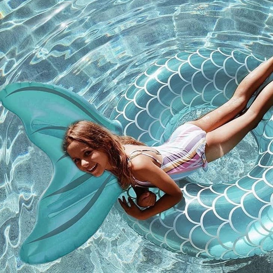 MERMAID-Meerjungfrau-Schwimmreifen-fuer-Erwachsene-aufblasbar-reissfest-sehr-leicht-4