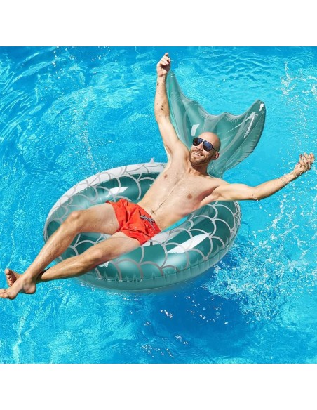 MERMAID-Meerjungfrau-Schwimmreifen-fuer-Erwachsene-aufblasbar-reissfest-sehr-leicht-3