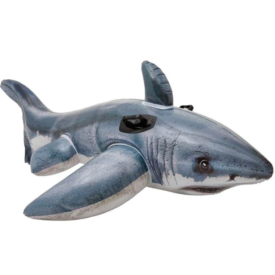 Der-Weisse-Hai-Schwimmreifen-fuer-Kinder-Haifisch-Luftmatratze-aufblasbar-reissfest-sehr-leicht-1