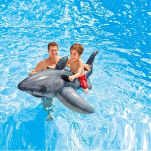 Der-Weisse-Hai-Schwimmreifen-fuer-Kinder-Haifisch-Luftmatratze-aufblasbar-reissfest-sehr-leicht-1 2