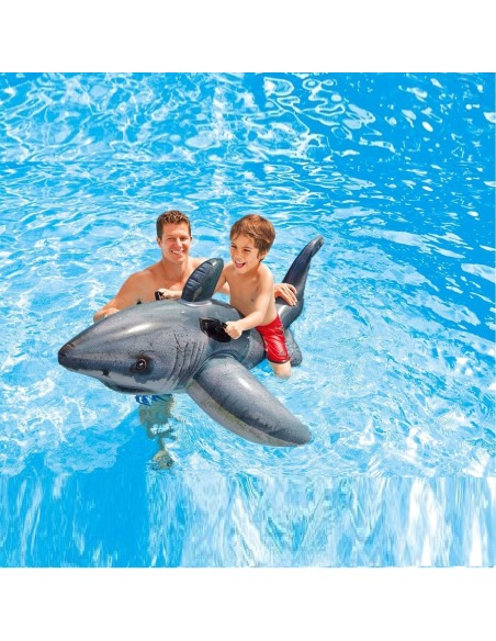 Der-Weisse-Hai-Schwimmreifen-fuer-Kinder-Haifisch-Luftmatratze-aufblasbar-reissfest-sehr-leicht-2