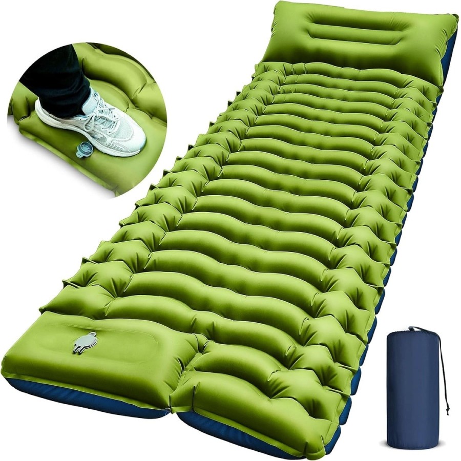 Camping-Isomatte-Matratze-Luftmatratze-selbstaufblasend-mit-Fusspresse-Pumpe-Kissen-1