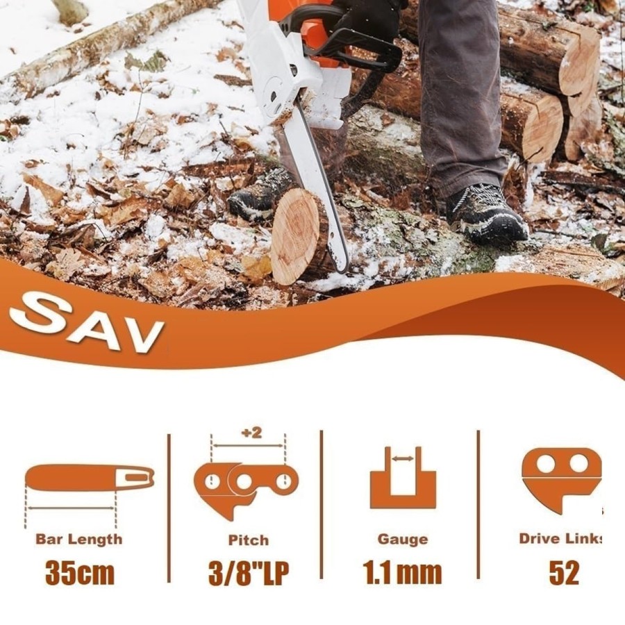 CRAFTMAX-Profi-Saegekette-35-cm-38LP-52-Antriebsglieder-11mm-geeignet-fuer-Makita-2