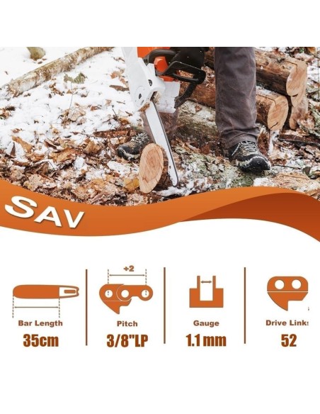 CRAFTMAX-Profi-Saegekette-35-cm-38LP-52-Antriebsglieder-11mm-geeignet-fuer-Makita-2