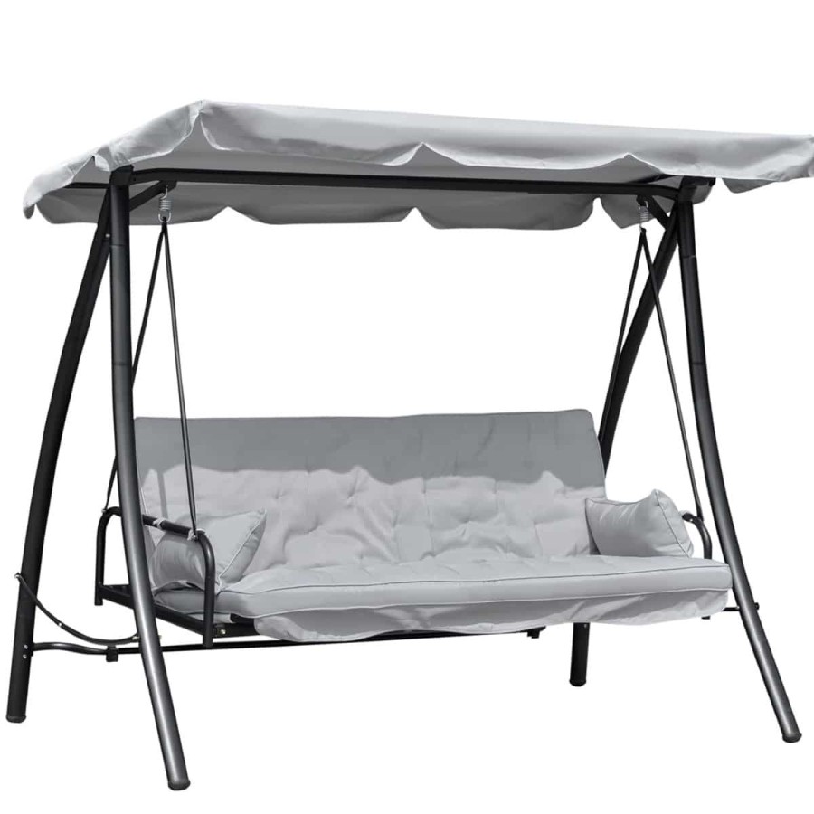 3-Sitzer-Hollywoodschaukel-mit-Liege-Funktion-verstellbarem-Baldachin-209x114x170cm-grau-1