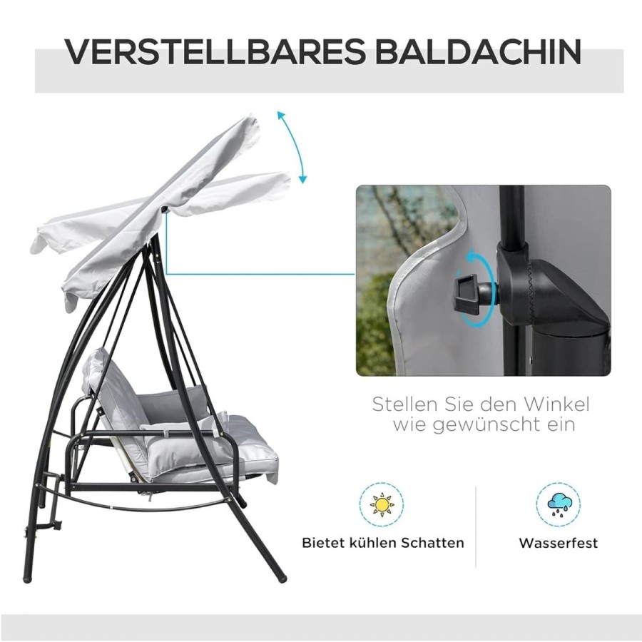 3-Sitzer-Hollywoodschaukel-mit-Liege-Funktion-verstellbarem-Baldachin-209x114x170cm-grau-6