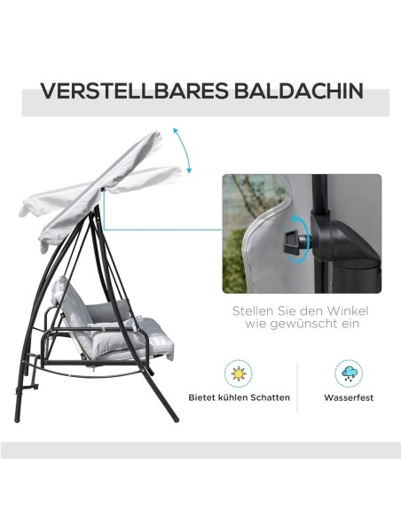 3-Sitzer-Hollywoodschaukel-mit-Liege-Funktion-verstellbarem-Baldachin-209x114x170cm-grau-6