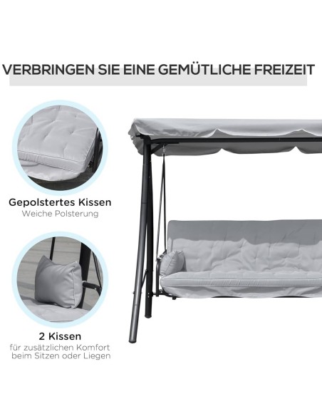 3-Sitzer-Hollywoodschaukel-mit-Liege-Funktion-verstellbarem-Baldachin-209x114x170cm-grau-4
