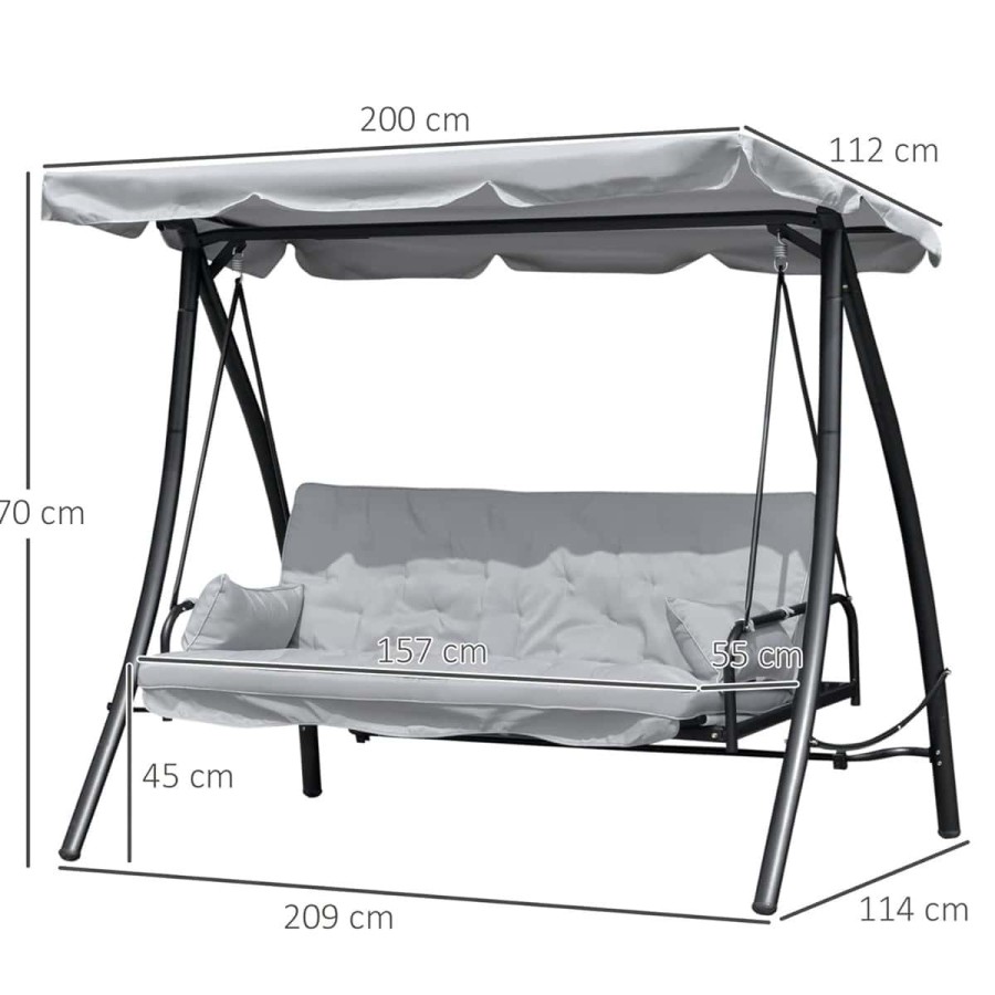 3-Sitzer-Hollywoodschaukel-mit-Liege-Funktion-verstellbarem-Baldachin-209x114x170cm-grau-5