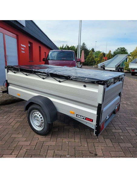 CRAFTMAX-750kg-ALU-Kastenanhaenger-mit-60cm-Aluminiumbordwand-Plane-1