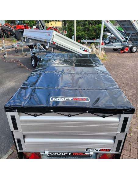 CRAFTMAX-750kg-ALU-Kastenanhaenger-mit-60cm-Aluminiumbordwand-Plane-5