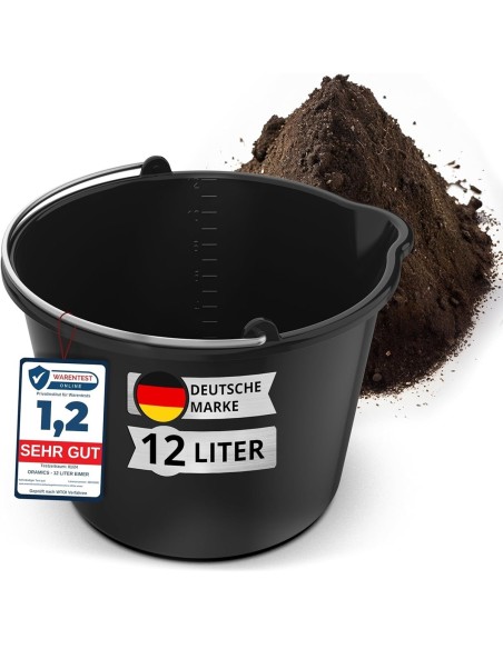 12L-Eimer-mit-Ausguss-Tuelle-Baueimer-Kuebel-fuer-Zement-Moertel-Stabiler-Wassereimer-mit-Skala