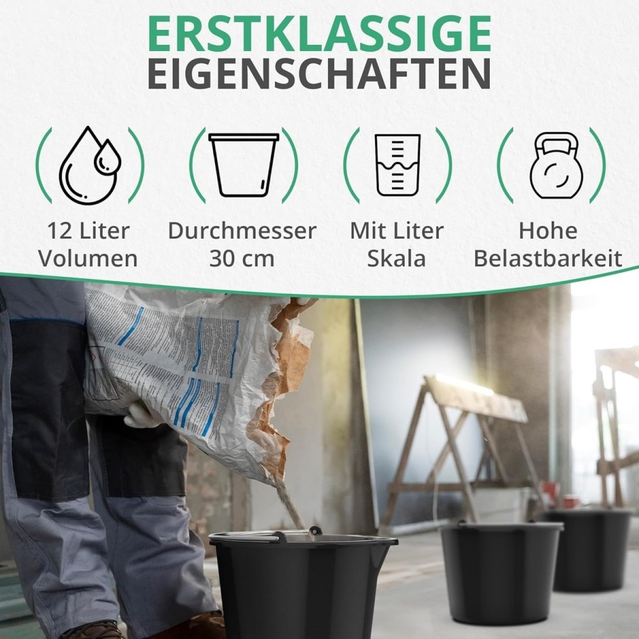 12L-Eimer-mit-Ausguss-Tuelle-Baueimer-Kuebel-fuer-Zement-Moertel-Stabiler-Wassereimer-mit-Skala-5