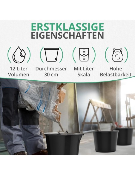 12L-Eimer-mit-Ausguss-Tuelle-Baueimer-Kuebel-fuer-Zement-Moertel-Stabiler-Wassereimer-mit-Skala-5