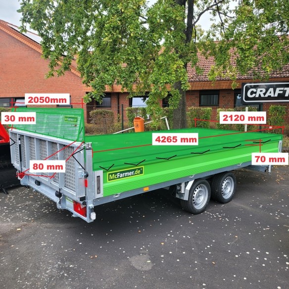 PVC-LKW-Abdeckplane-mit-Haube-fuer-Absenkanhaenger-Masse-aussen