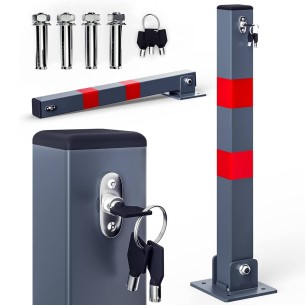CRAFTMAX-Parkpfosten-Parkplatzsperre-Sperrpfosten-klappbar-und-abschliessbar-mit-3-Schluessel-1