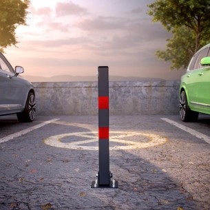 CRAFTMAX-Parkpfosten-Parkplatzsperre-Sperrpfosten-klappbar-und-abschliessbar-mit-3-Schluessel-1 2