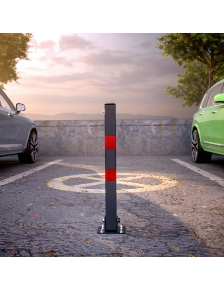 CRAFTMAX-Parkpfosten-Parkplatzsperre-Sperrpfosten-klappbar-und-abschliessbar-mit-3-Schluessel-2