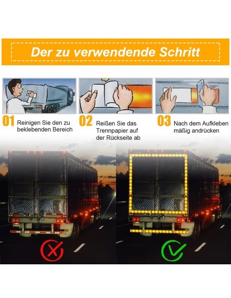 Reflektor-Warn-Klebeband-fuer-PKW-Anhaenger-Traktor-LKW-Caravan-Rot-Gelb-10cmx5cm-2