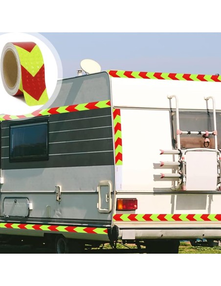 Reflektor-Warn-Klebeband-fuer-PKW-Anhaenger-Traktor-LKW-Caravan-Rot-Gelb-10cmx5cm-6