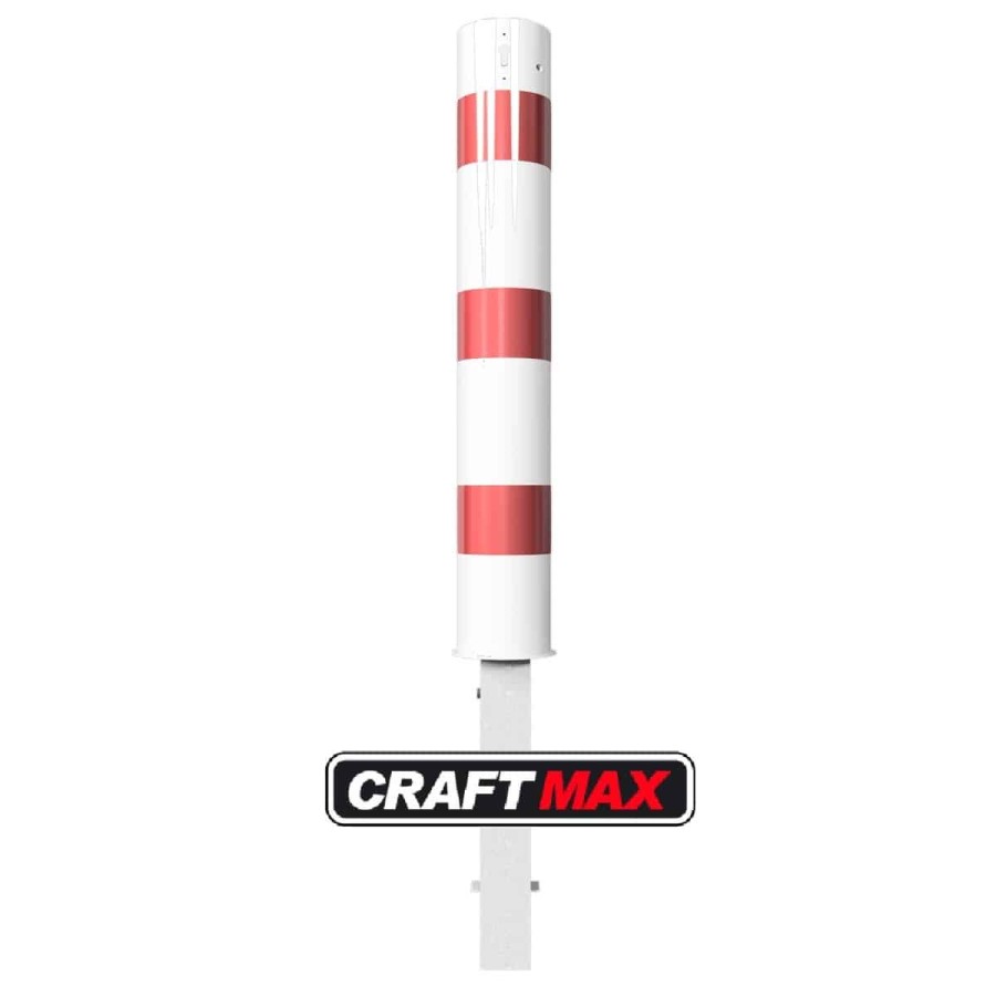 CRAFTMAX-massiver-Stahlrohrpfosteb-O150x3.2mm-herausnehmbar-Sicherheitsschloss-Bodenhuelse-zum-Einbetonieren