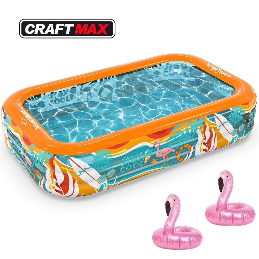 FLAMINGO-Super-mini-Pool-aufblasbares-Planschbecken-inkl.-2-Getraenkehalter-6-Wurfringe-300x180x55cm-1