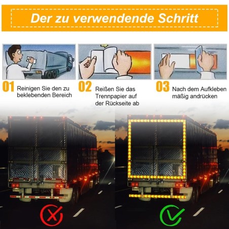 Reflektor-Warn-Klebeband-fuer-PKW-Anhaenger-Traktor-LKW-Caravan-Rot-Gelb-10cmx5cm-4